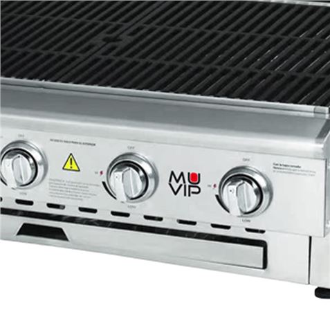 BARBACOA DE GAS INOX PRO 5 FUEGOS SOBREMESA MUVIP - Imagen 4