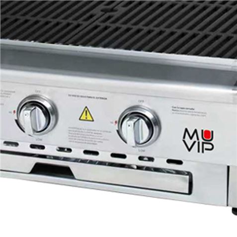 BARBACOA DE GAS INOX PRO 3 FUEGOS SOBREMESA MUVIP - Imagen 4