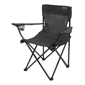 SILLA PLEGABLE DE CAMPING CON POSAVASOS GRIS OSCURO SUNGARDEN