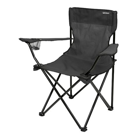 SILLA PLEGABLE DE CAMPING CON POSAVASOS GRIS OSCURO SUNGARDEN