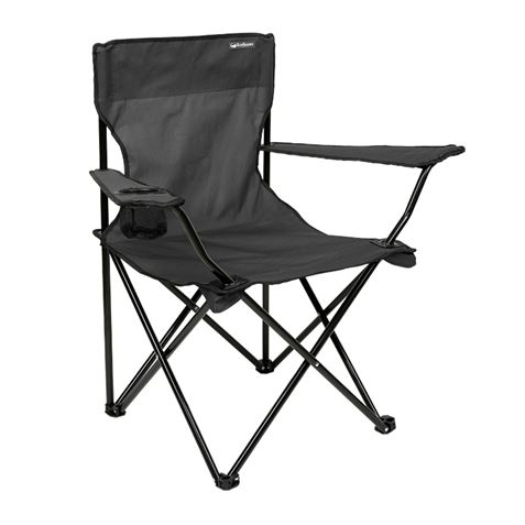 SILLA PLEGABLE DE CAMPING CON POSAVASOS GRIS OSCURO SUNGARDEN - Imagen 2