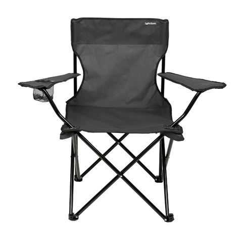 SILLA PLEGABLE DE CAMPING CON POSAVASOS GRIS OSCURO SUNGARDEN - Imagen 3