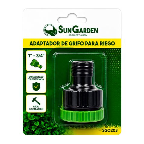 ADAPTADOR DE GRIFO 1" - 3/4" PARA RIEGO SUNGARDEN