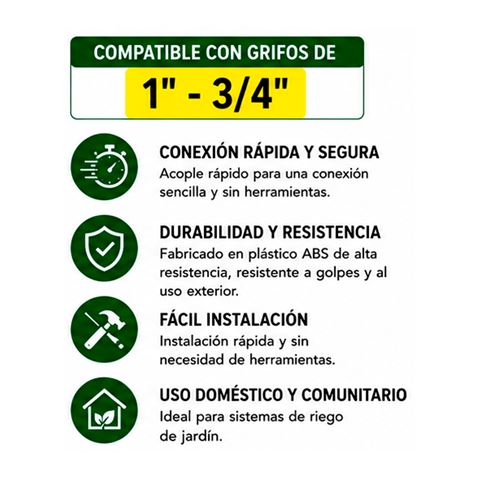 ADAPTADOR DE GRIFO 1" - 3/4" PARA RIEGO SUNGARDEN - Imagen 3