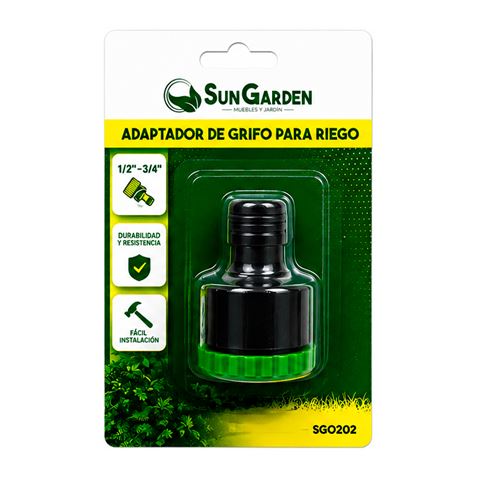 ADAPTADOR DE GRIFO 1/2" - 3/4" PARA RIEGO SUNGARDEN