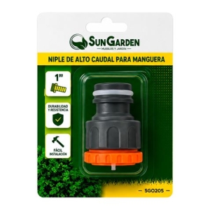 NIPLE DE ALTO CAUDAL PARA MANGUERA 1" SUNGARDEN
