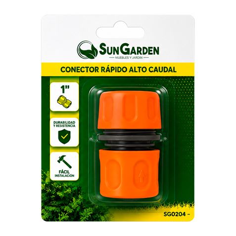 CONECTOR RAPIDO ALTO CAUDAL PARA MANGUERA 1" SUNGARDEN