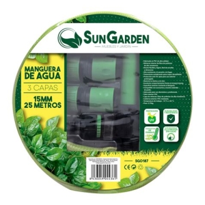 MANGUERA AGUA 3 CAPAS 15MM 25METROS SUNGARDEN