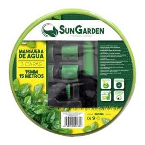 MANGUERA AGUA 3 CAPAS 15MM 15METROS SUNGARDEN