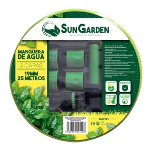 MANGUERA AGUA 3 CAPAS 19MM 25METROS SUNGARDEN