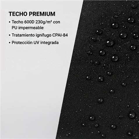 CARPA PROFESIONAL HEX.50 CON PAREDES 3X3 METROS NEGRA SUNGARDEN - Imagen 5