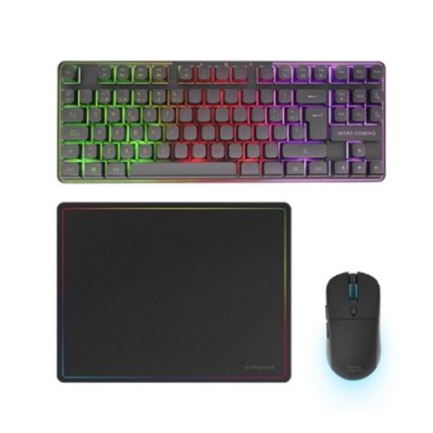 PACK GAMING 3 EN 1 | TECLADO H-MECH | RATÓN RGB | ALFOMBRILLA MARS GAMING