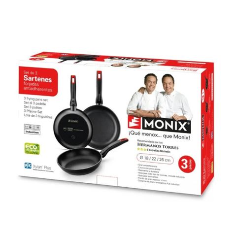 SET DE 3 SARTENES HERMANOS TORRES 18 22 26 MONIX - Imagen 2