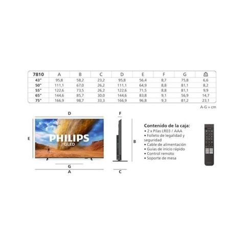 TELEVISOR PHILIPS QLED 43" | ULTRA HD 4K | SMART TV | WIFI - Imagen 2