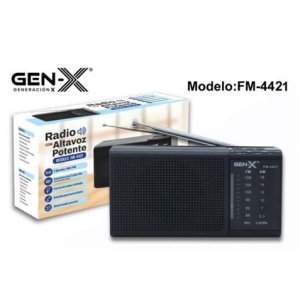 RADIO PORTATIL AM/FM DIAL CLASICO ALTA SENSIBILIDAD NEGRA GEN-X