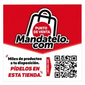 CARTEL PUNTO DE VENTA MANDATELO.COM 280X280MM