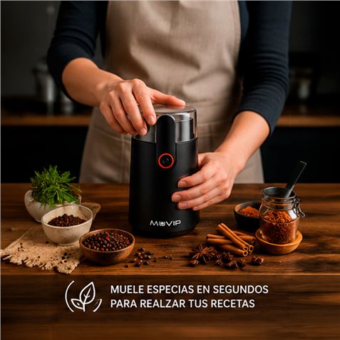 MOLINILLO ELÉCTRICO DE CAFÉ Y ESPECIAS 150W MUVIP - Imagen 4