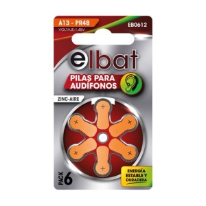 PILAS AUDIFONO A13 PR48 1.45V 6UD ELBAT