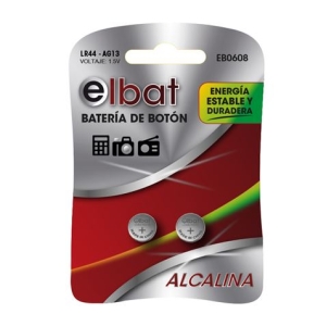 PACK 2 PILAS ALCALINAS BOTON LR44 AG13 ELBAT