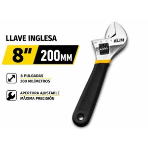 LLAVE INGLESA 8" 200MM CON MANGO RECUBIERTO BLIM
