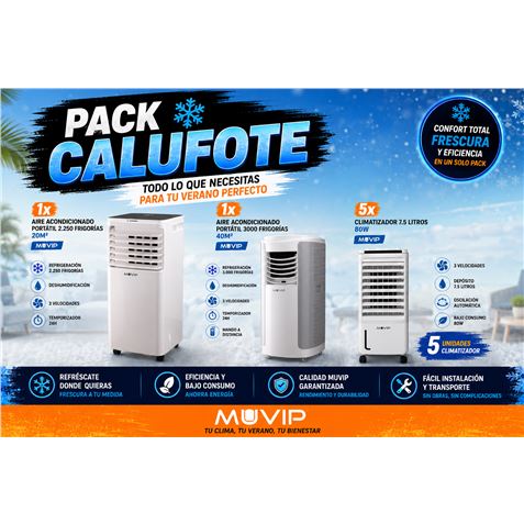 PACK AIRE ACONDICIONADO 2250 + AIRE ACONDICIONADO 3000 + 5 CLIMATIZADORES
