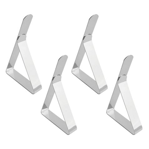 PACK 4 PINZAS SUJETAMANTELES ACERO 7.5X1.2X4.5CM