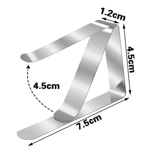 PACK 4 PINZAS SUJETAMANTELES ACERO 7.5X1.2X4.5CM - Imagen 2