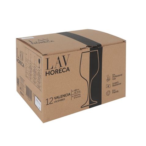 SET 12 COPAS VINO 480ML VALENCIA LAV HORECA - Imagen 2