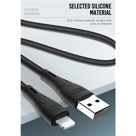 CABLE NB146 CARGA RAPIDA SILICONA USB - MICRO USB | 2.4A | 1 MTR | NEGRO XO - Imagen 2