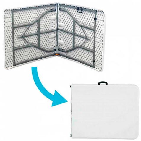 MESA JARDIN PLEGABLE RECTANGULAR BLANCA 1.8MTRS - Imagen 2