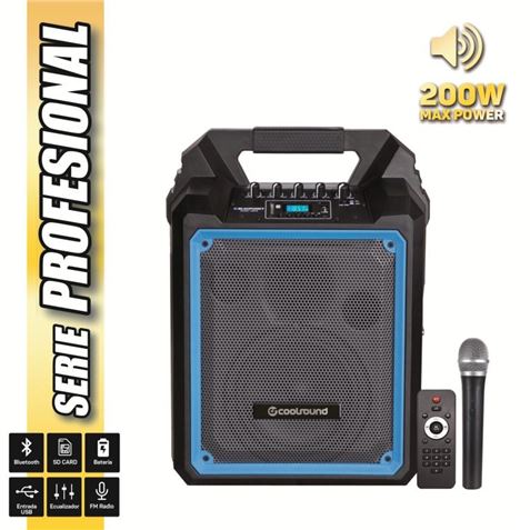 ALTAVOZ AUTOAMPLIFICADO PRO200 6.5" 200W CON BATERIA + MICRO SERIE PRO COOL - Imagen 2