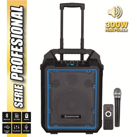 ALTAVOZ AUTOAMPLIFICADO PRO300 10" 300W CON BATERIA + MICRO SERIE PRO COOLS - Imagen 2