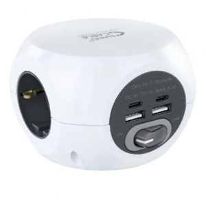BASE MULTIPLE 3 TOMAS + 4 USB NANOCABLE