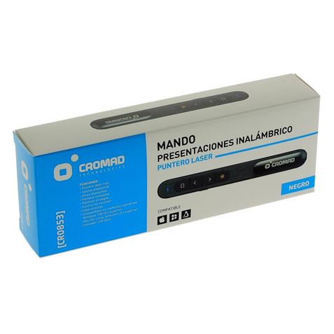 MANDO PRESENTACIONES INALAMBRICO PUNTERO LASER NEGRO CROMAD - Imagen 4