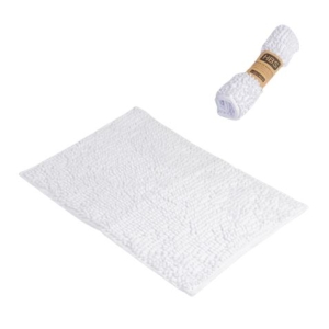 ALFOMBRA BAÑO CHENILLA BLANCO 60X40 HBS