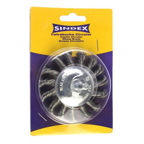 CEPILLO CIRCULAR TIPO DISCO ALAMBRE TRENZADO 75MM SINDEX - Imagen 4