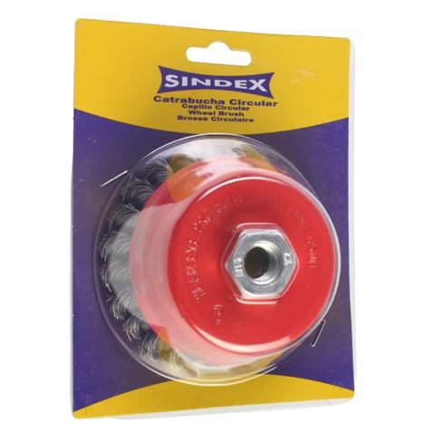 CEPILLO COPA ALAMBRE TRENZADO 100MM SINDEX - Imagen 4