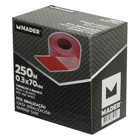 CINTA DE SEÑALIZACION ROJO-BLANCO 250Mtrs.X7Cm. MADER - Imagen 3