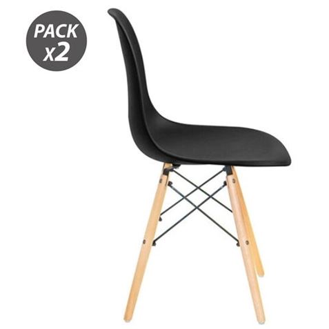 PACK 2 SILLAS DESIGN D100 NEGRAS MUVIP - Imagen 2