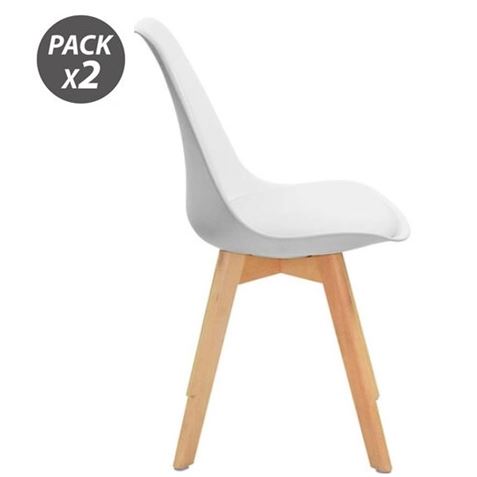 PACK 2 SILLAS DESIGN D200 BLANCAS MUVIP - Imagen 2