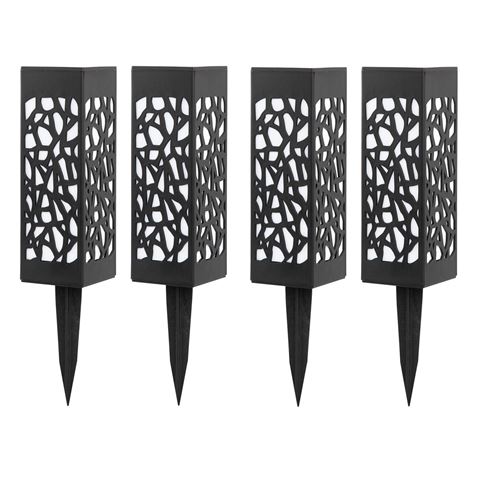 PACK 4 BALIZAS SOLARES DECORATIVAS DE JARDIN 3000K