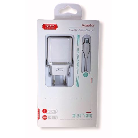 PACK CARGADOR CORRIENTE L52 2.1A + CABLE LIGHTNING XO - Imagen 2