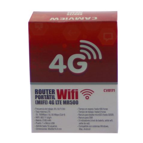 ROUTER (MIFI) WIFI PORTATIL 4G LTE MR500 CAMVIEW - Imagen 3