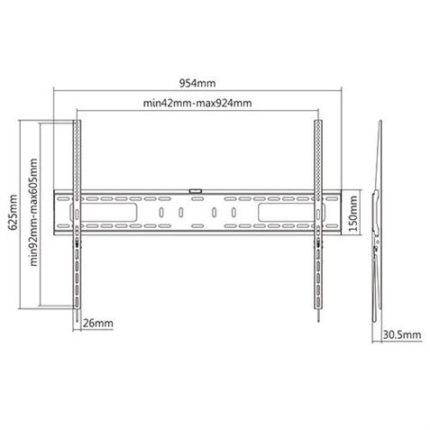 SOPORTE DE PARED TV LED LCD 60"-100" CROMAD - Imagen 2