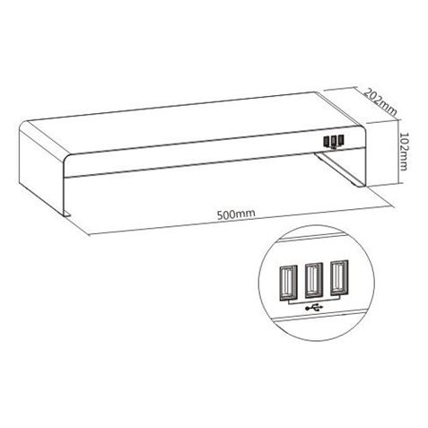 SOPORTE DE MESA ELEVADOR PARA MONITOR + HUB USB CROMAD - Imagen 2
