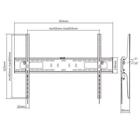 SOPORTE DE PARED TV LED LCD 60"-100" CROMAD - Imagen 2